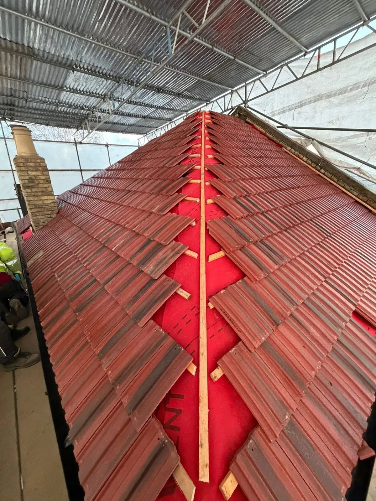 Complete roof replacement with new clay tiles in St Columb Major