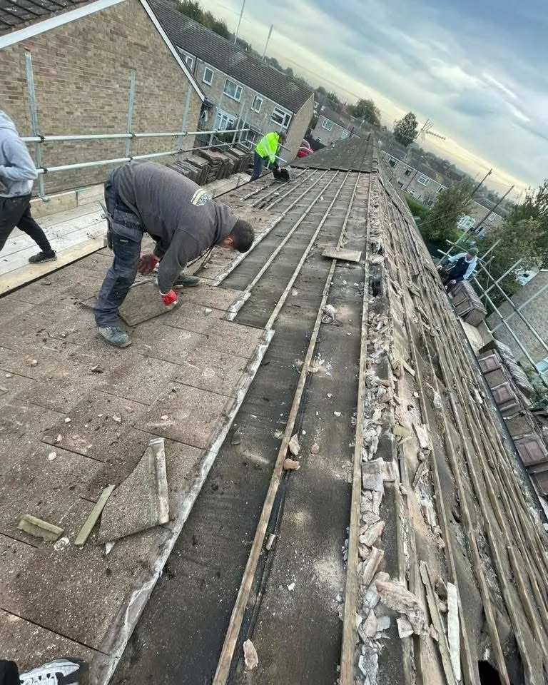 Roof strip and re-felt in progress in St Columb Major